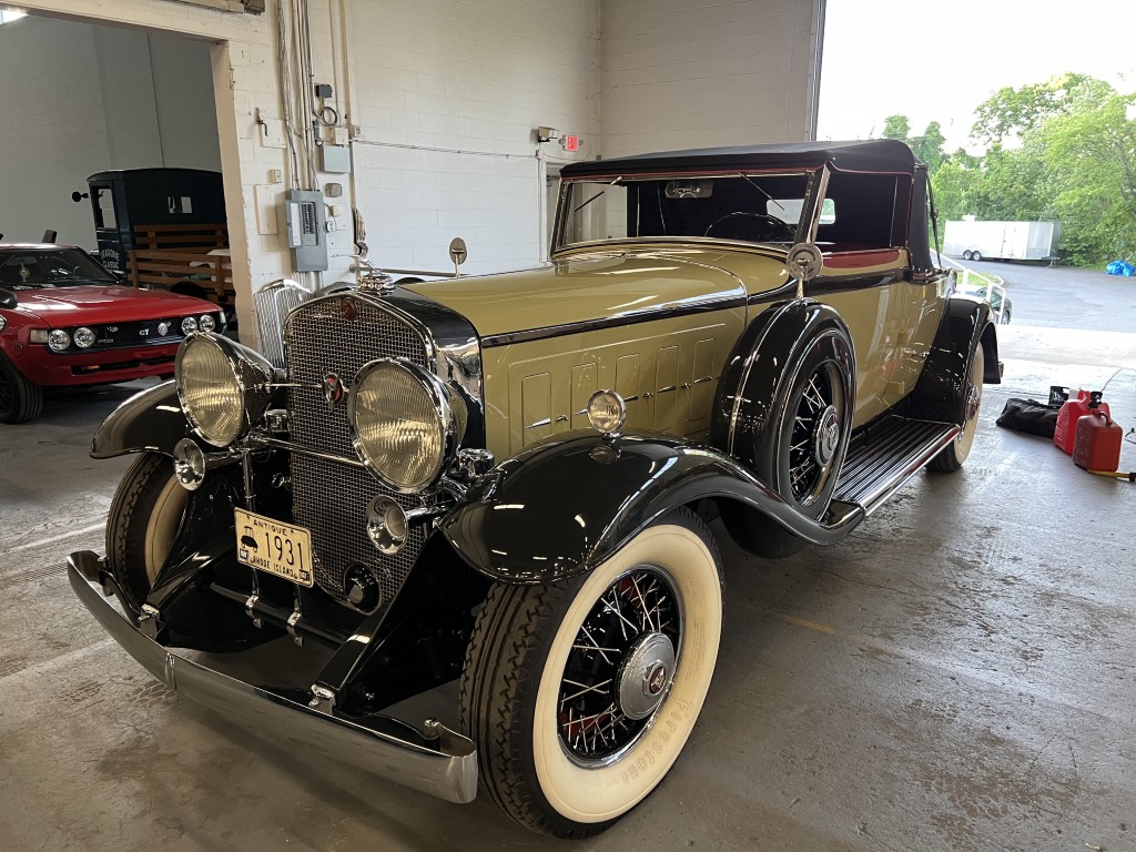 1930 Cadillac V-16 Convertible Coupe Model 4235 in the shop ready to show
